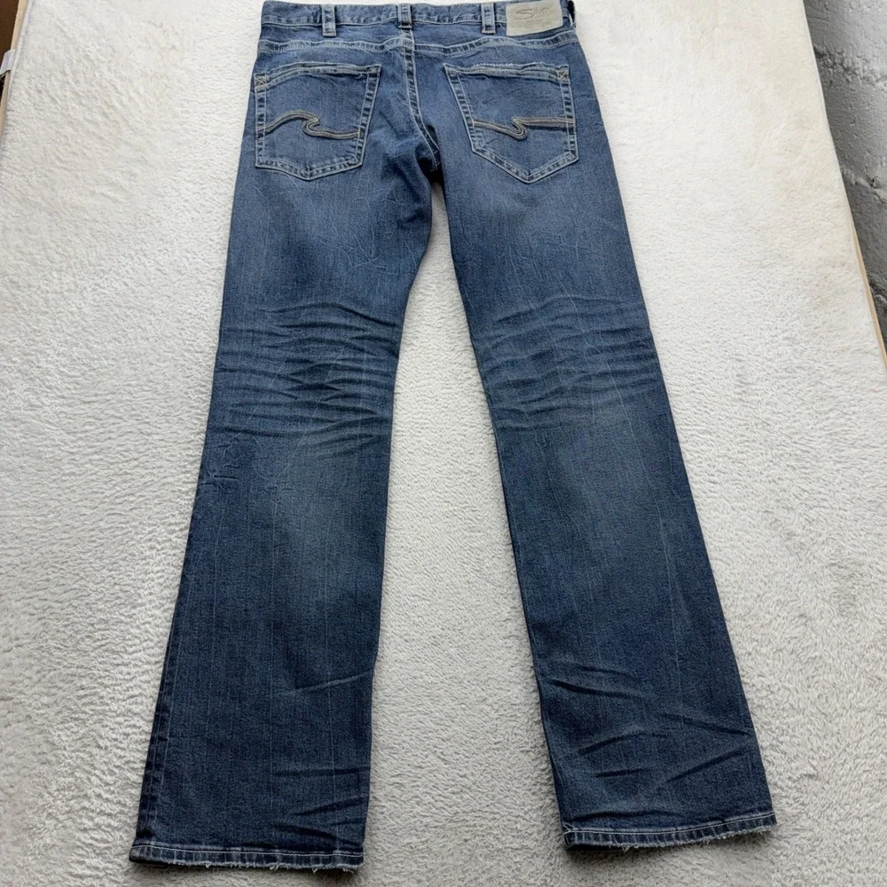Silver Jeans Co Zac Relaxed Fit Straight Leg Blue Denim Mens 34x36 M42408SBA263